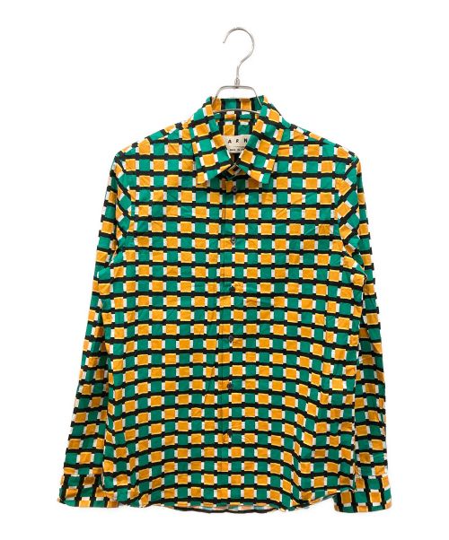 MARNI（マルニ）MARNI (マルニ) ジオグラフィックL/Sシャツ グリーン サイズ:48の古着・服飾アイテム