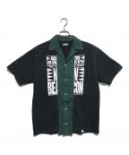 kolor/BEACONカラービーコン）の古着「半袖切替シャツ」｜ブラック×グリーン
