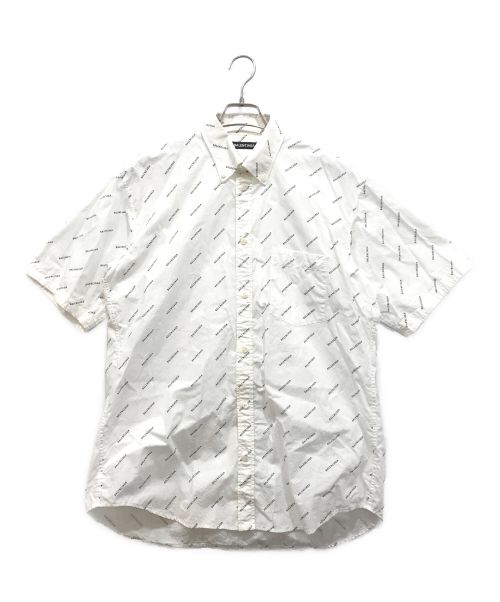 BALENCIAGA（バレンシアガ）BALENCIAGA (バレンシアガ) 総柄半袖シャツ ホワイト サイズ:37の古着・服飾アイテム