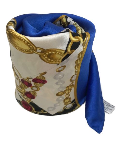 CHANEL（シャネル）CHANEL (シャネル) ジュエリーココマークシルクスカーフ ブルーの古着・服飾アイテム