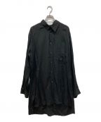 Yohji Yamamoto pour hommeヨウジヤマモト プールオム）の古着「ロングデザインシャツ」｜ブラック