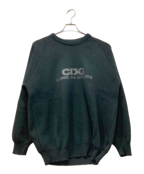 CDG（シーディージー）CDG (シーディージー) プリントニット ブラック サイズ:XXLの古着・服飾アイテム