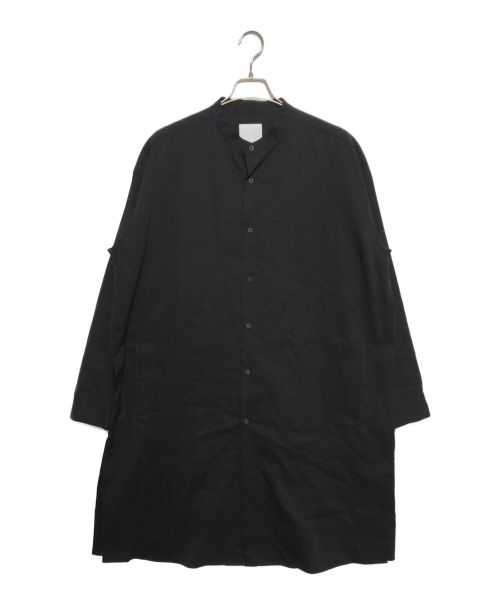 ONE GRAVITY（ワングラヴィティ）ONE GRAVITY (ワングラヴィティ) ロングオーバーレイヤーバンドカラーシャツ ブラック サイズ:Ｌの古着・服飾アイテム