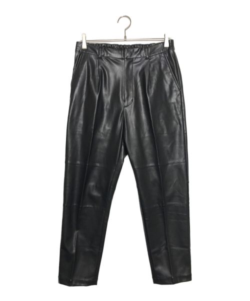 stein（シュタイン）stein (シュタイン) フェイクレザーセンタープレスパンツ ブラック サイズ:Sの古着・服飾アイテム