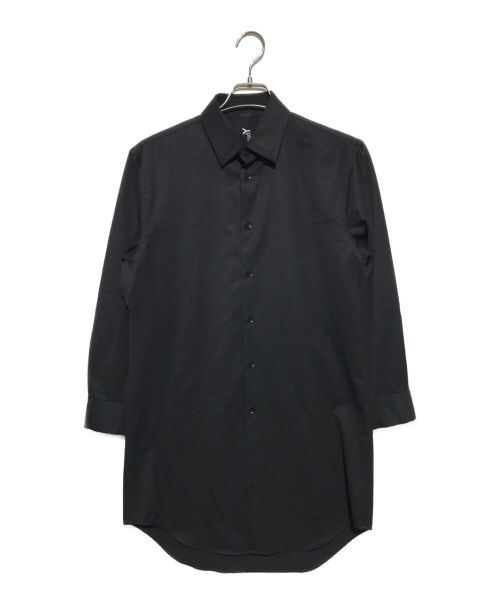 GROUND Y（グラウンドワイ）GROUND Y (グラウンドワイ) ロングウールギャバシャツ ブラック サイズ:Sの古着・服飾アイテム