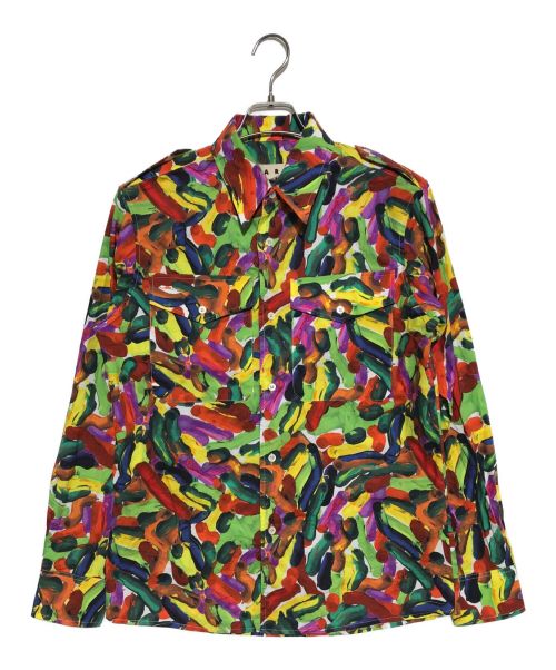 MARNI（マルニ）MARNI (マルニ) 総柄エポーレットシャツ マルチカラー サイズ:46の古着・服飾アイテム
