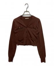 AURALEE (オーラリー) スーパーハイゲージ コットンニットカーディガン ブラウン