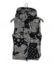 1piu1uguale3 (ウノピュウノウグァーレトレ) ペイズリーダウンベスト ブラック サイズ:IV