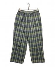 and wander (アンドワンダー) dry check easy pants グリーン×グレー サイズ:M 未使用品