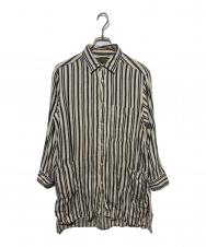 NIGEL CABOURN (ナイジェルケーボン) リネンライプシャツ ベージュ×グレー サイズ:48