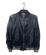 BLACK LABEL CRESTBRIDGE (ブラックレーベル クレストブリッジ) レザー切替ブルゾン ブラック サイズ:M