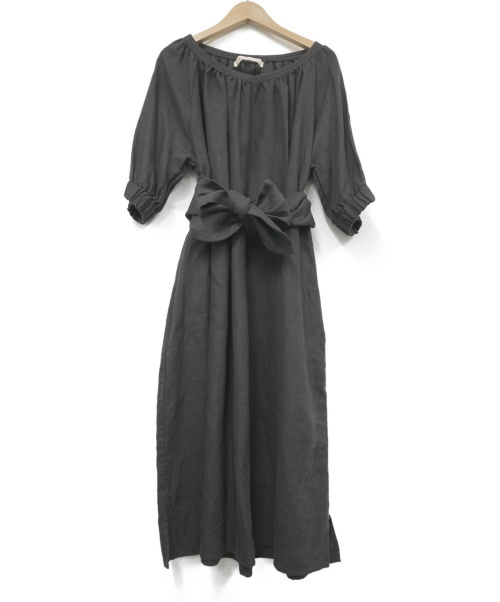 中古 古着通販 Si Si Si スースースー ギャザーリネンワンピース グレー サイズ 表記無し 未使用品 リネン100 ブランド 古着通販 トレファク公式 Trefac Fashion