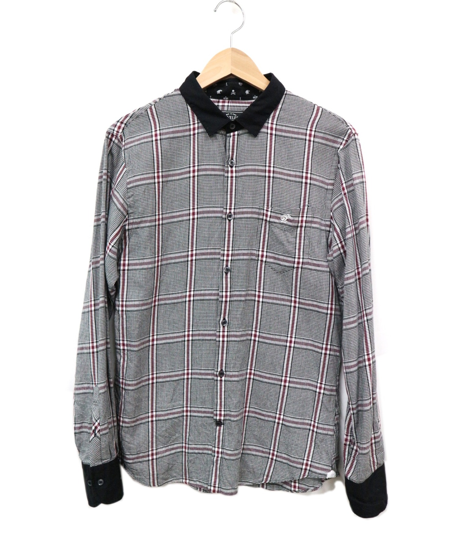 中古 古着通販 Loveless ラブレス ロゴ刺繍グレンチェックシャツ ブラック サイズ 1 Hitoyoshiコラボ ブランド 古着通販 トレファク公式 Trefac Fashion