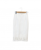 Viaggio Blu（ビアッジョブルー）の古着「パンチングニットスカート」｜ホワイト