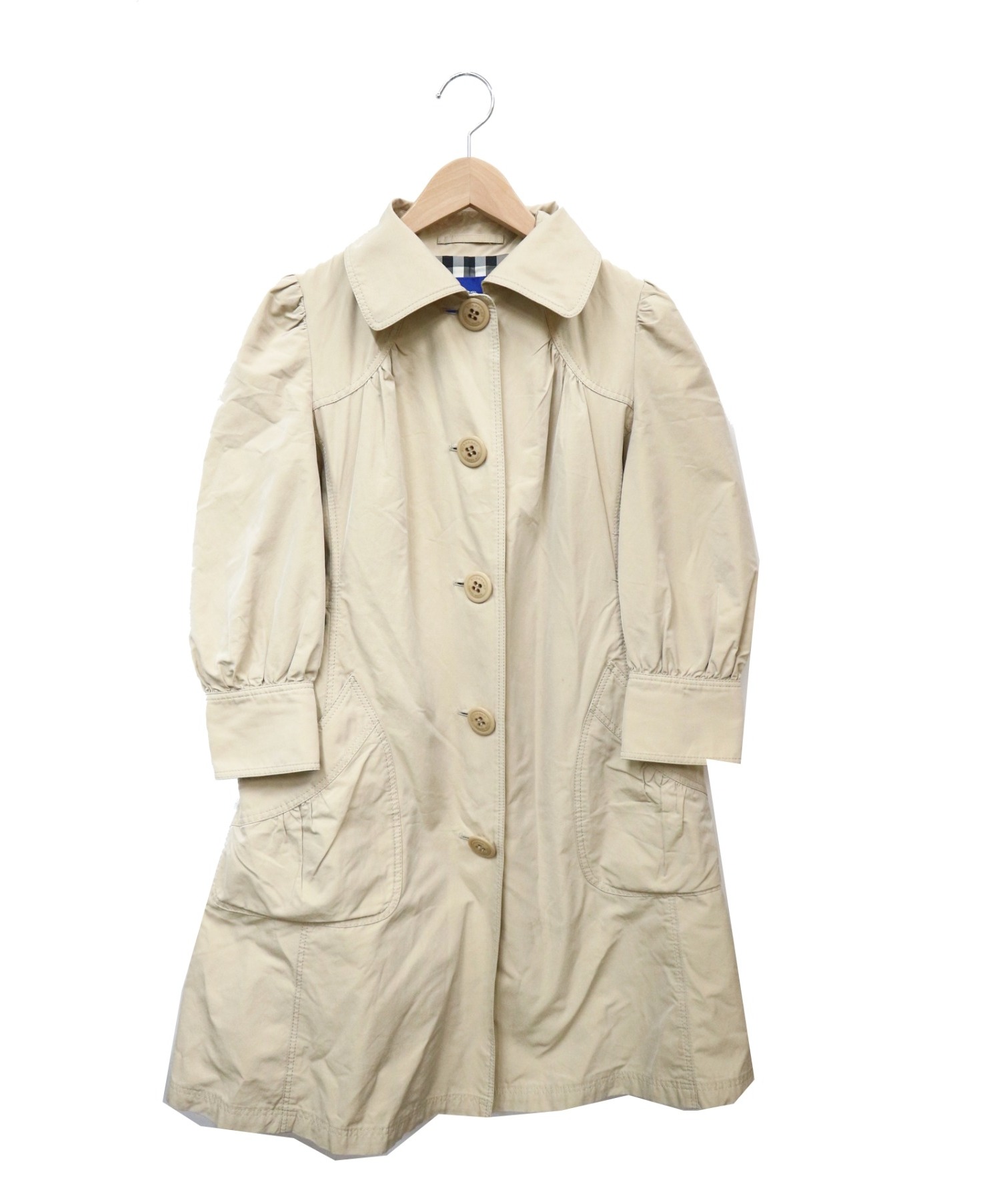 中古 古着通販 Burberry Blue Label バーバリーブルーレーベル 5分袖ステンカラーコート ブラウン サイズ 38 ブランド 古着通販 トレファク公式 Trefac Fashion