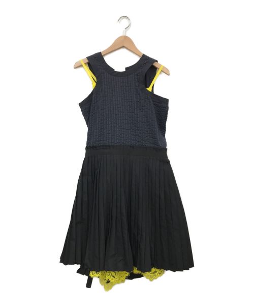 sacai（サカイ）sacai (サカイ) 断ち切りデザインワンピース ネイビー サイズ:1の古着・服飾アイテム