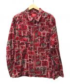 SUPREME（）の古着「broken paisley flannel zip shirt ペイズリーフランネルジップシャツ ジャケット」｜レッド