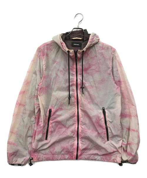 DIESEL（ディーゼル）DIESEL (ディーゼル) タイダイシワ加工フーデッドジャケット ピンク サイズ:Mの古着・服飾アイテム