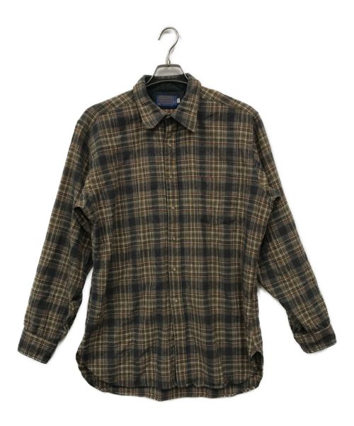 PENDLETON（ペンドルトン）PENDLETON (ペンドルトン) 70sチェックウールシャツ ブラウン サイズ:XLの古着・服飾アイテム