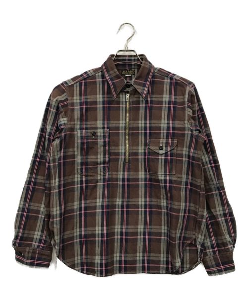 JELADO（ジェラード）JELADO (ジェラード) ハーフジッププルオーバーシャツ ブラウン サイズ:Sの古着・服飾アイテム