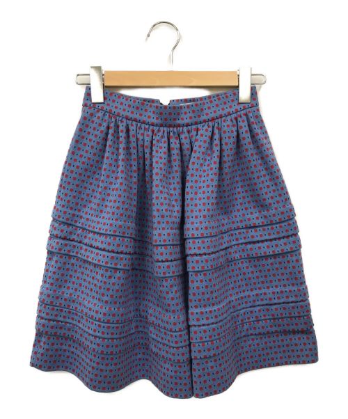 MIU MIU（ミュウミュウ）MIU MIU (ミュウミュウ) 総柄ミニスカート ブルー サイズ:Sの古着・服飾アイテム