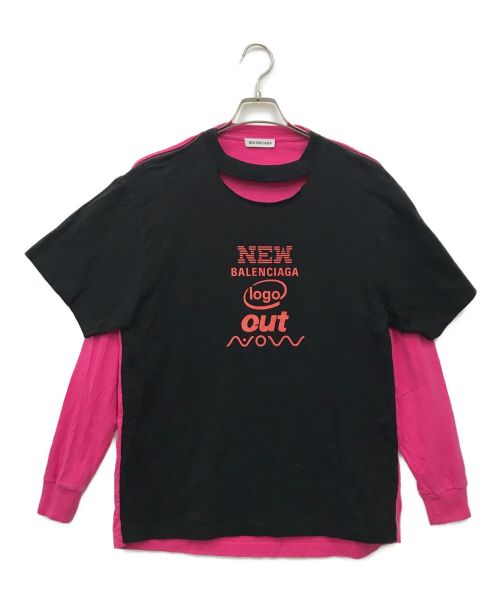 BALENCIAGA（バレンシアガ）BALENCIAGA (バレンシアガ) ドッキングTシャツ ピンク サイズ:XSの古着・服飾アイテム
