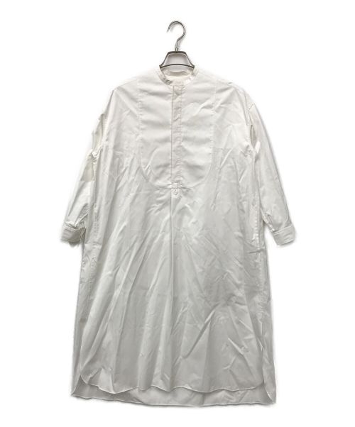 DRAWER（ドゥロワー）DRAWER (ドゥロワー) コットンノーカラーホワイトシャツドレス ホワイト サイズ:36の古着・服飾アイテム