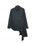 yohji yamamoto+noirヨウジヤマモトプリュスノアール）の古着「アシンメトリーシャツ」｜ブラック