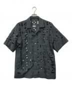 UNITED TOKYOユナイテッドトーキョー）の古着「ジオメトリック レザーカットシャツ」｜グレー
