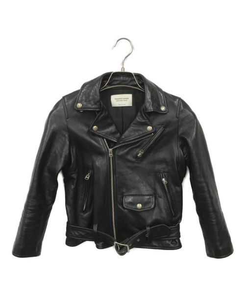 beautiful people（ビューティフルピープル）beautiful people (ビューティフルピープル) vintage leather riders jacket（ビンテージレザーライダースジャケット） ブラック サイズ:130の古着・服飾アイテム