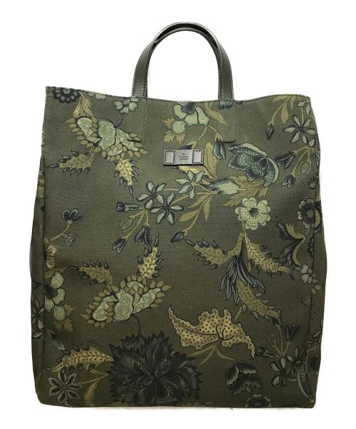 GUCCI（グッチ）GUCCI (グッチ) Floral Fabric Top Handle Tote Bag（フローラル パブリック トップ ハンドル トートバッグ） オリーブの古着・服飾アイテム
