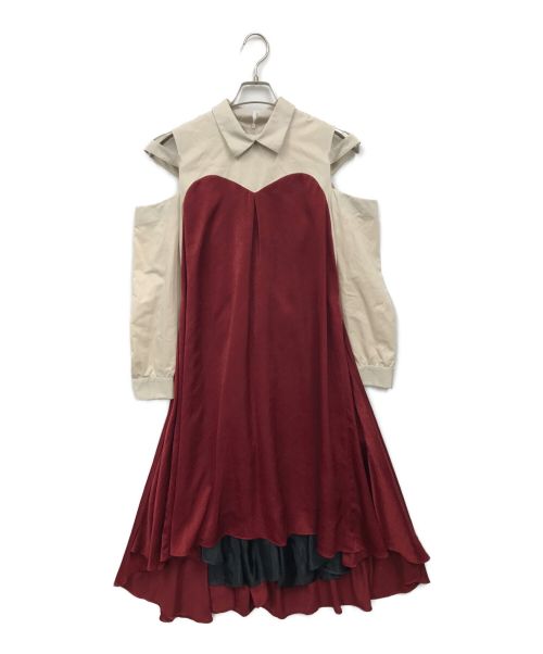 hazama（ハザマ）hazama (ハザマ) シャツとドレスの二重奏 ベージュ サイズ:Sの古着・服飾アイテム