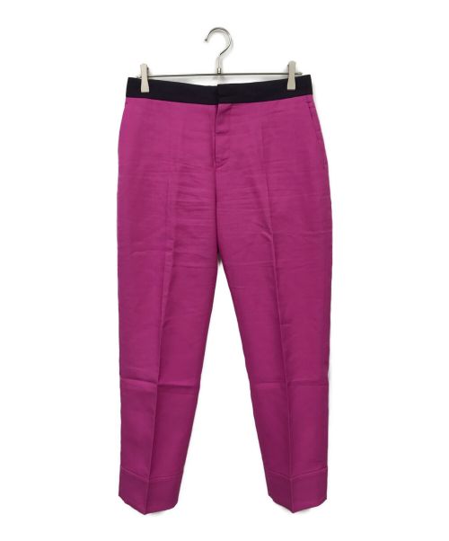 DRAWER（ドゥロワー）DRAWER (ドゥロワー) ウールシルクスリムパンツ ピンク サイズ:40の古着・服飾アイテム