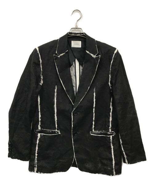 MIDIUMISOLID（ミディウミソリッド）MIDIUMISOLID (ミディウミソリッド) ペイントテーラードジャケット ブラック サイズ:50の古着・服飾アイテム