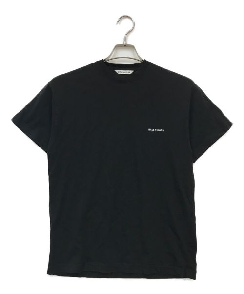BALENCIAGA（バレンシアガ）BALENCIAGA (バレンシアガ) ワンポイントロゴTシャツ ブラック サイズ:Mの古着・服飾アイテム