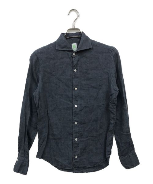 finamore（フィナモレ）finamore (フィナモレ) リネンシャツ ネイビー サイズ:Mの古着・服飾アイテム
