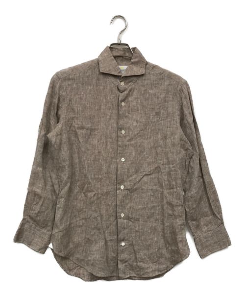 giannetto（ジャンネット）giannetto (ジャンネット) リネンシャツ ブラウン サイズ:39の古着・服飾アイテム