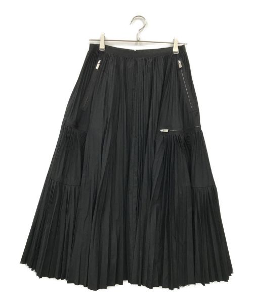 sacai（サカイ）sacai (サカイ) プリーツボリュームスカート ブラック サイズ:2の古着・服飾アイテム