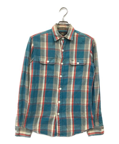 RRL（ダブルアールエル）RRL (ダブルアールエル) チェックシャツ スカイブルー サイズ:XSの古着・服飾アイテム