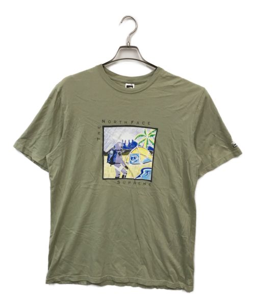 THE NORTH FACE（ザ ノース フェイス）THE NORTH FACE (ザ ノース フェイス) SUPREME (シュプリーム) Sketch S/S Top Tシャツ（スケッチS/SトップTシャツ） グリーン サイズ:Lの古着・服飾アイテム