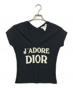 Christian Diorクリスチャン ディオール）の古着「J'DORE DIOR Vネック Tシャツ（ジャドール ディオール ブイネック ティーシャツ）」｜ブラック