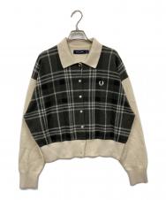 FRED PERRY (フレッドペリー) カーディガン ベージュ×グレー サイズ:36