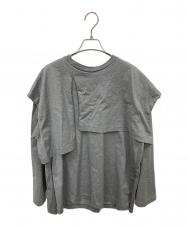 LOHEN (ローヘン) LAYERED SLIT-T-SHIRT グレー サイズ:F