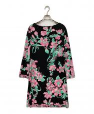 LEONARD FASHION (レオナールファッション) 総柄ワンピース ブラック サイズ:38