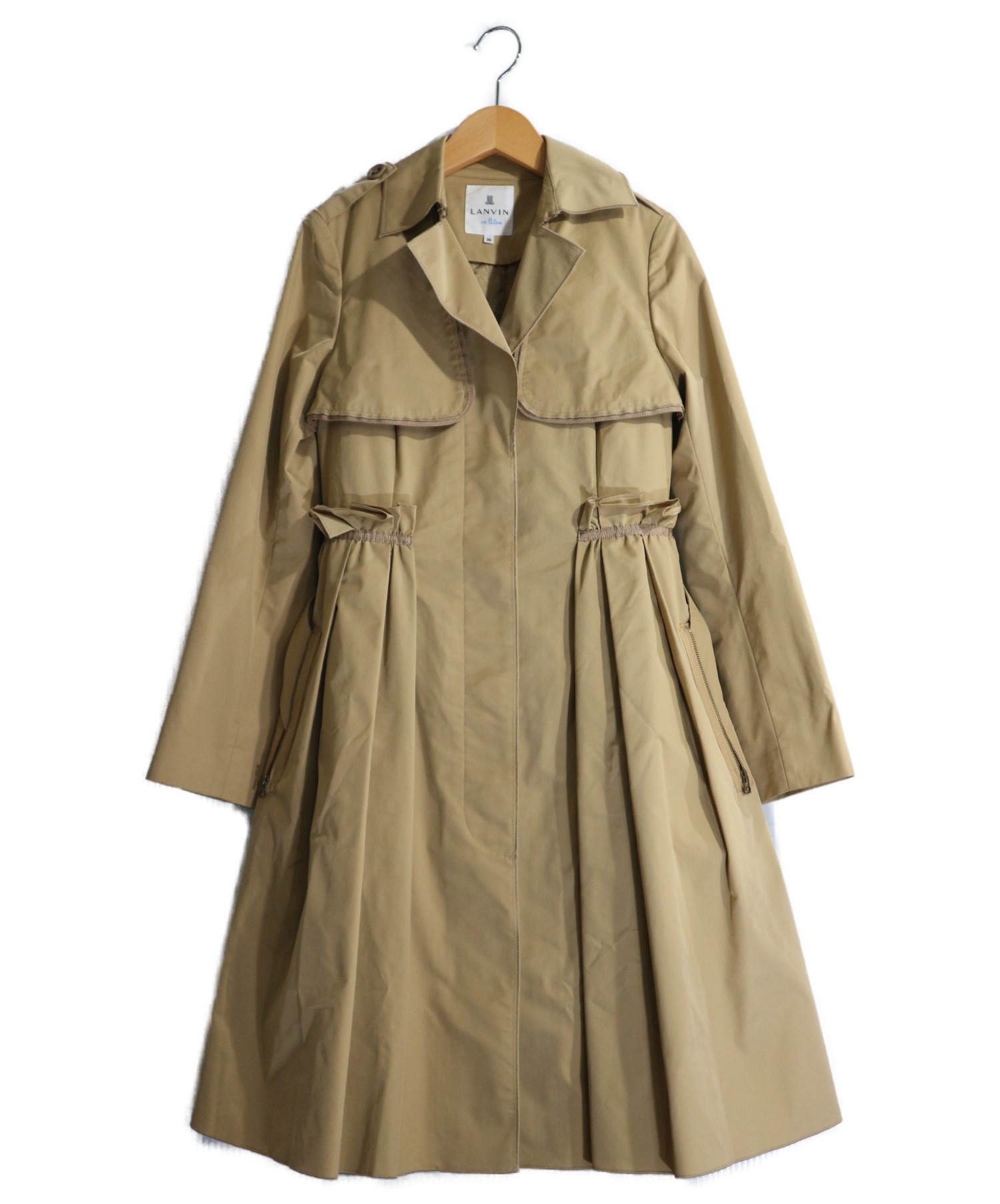 中古 古着通販 Lanvin En Bleu ランバンオンブルー ライナー付フリルトレンチコート ベージュ サイズ 36 ブランド 古着通販 トレファク公式 Trefac Fashion