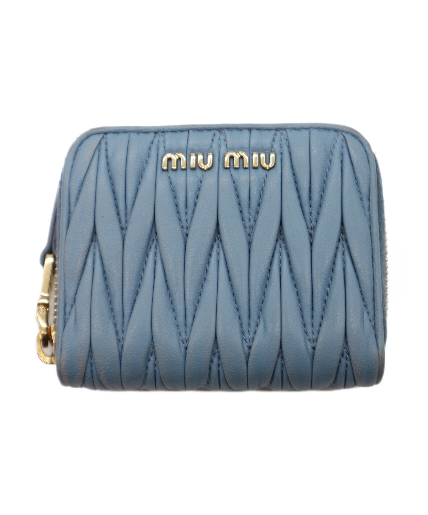 中古 古着通販 Miu Miu ミュウミュウ カードケース ブルー ブランド 古着通販 トレファク公式 Trefac Fashion