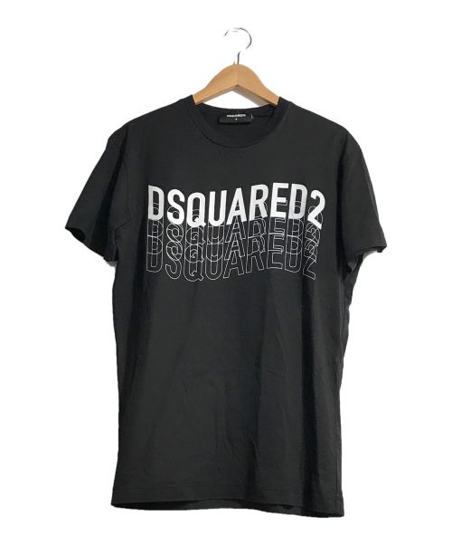 DSQUARED2（ディースクエアード）DSQUARED2 (ディースクエアード) プリントTシャツロゴ ブラック サイズ:Sの古着・服飾アイテム