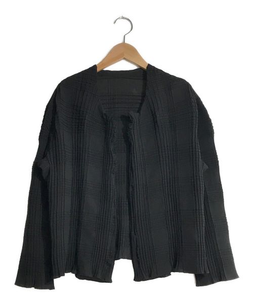 yohji yamamoto+noir（ヨウジヤマモトプリュスノアール）yohji yamamoto+noir (ヨウジヤマモトプリュスノアール) プリーツカーディガン ブラック サイズ:Sの古着・服飾アイテム