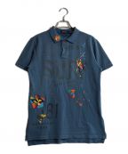 POLO RALPH LAURENポロ・ラルフローレン）の古着「ペインティングデザインポロシャツ」｜ブルー