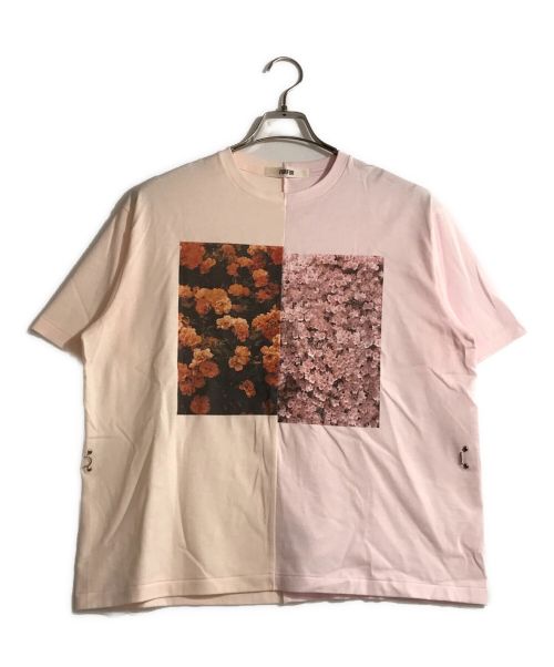 furfur（ファーファー）furfur (ファーファー) ハーフデザインプリントTシャツ ピンク サイズ:ONE SIZEの古着・服飾アイテム